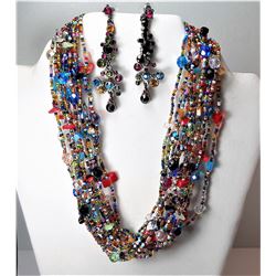 15)  MULTI COLORED 14 STRAND GLASS,