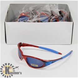 CASE OF BLUE AND RED DESIGNER SUNGLASSES