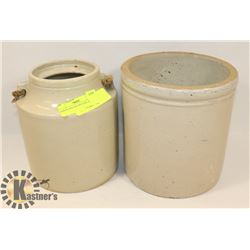 PAIR OF VINTAGE POTTERY JARS.