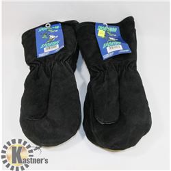 TWO HEAVY DUTY PAIRS OF ADULT WINTER MITTENS