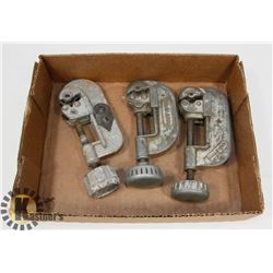 LOT OF 3 PIPE CUTTERS VARIOUS BRANDS INCL GRAY