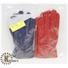 Image 1 : 2PK LADIES LEATHER GLOVES SMALL.