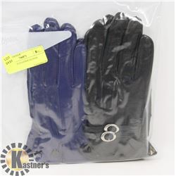 2PK LADIES LEATHER GLOVES SMALL.