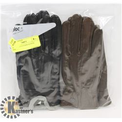 2PK LADIES LEATHER GLOVES SMALL.