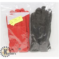 2PK LADIES LEATHER GLOVES MEDIUM.