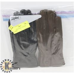 2PK LADIES LEATHER GLOVES MEDIUM.