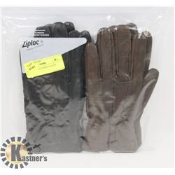 2PK LADIES LEATHER GLOVES LARGE