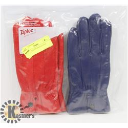 2PK LADIES LEATHER GLOVES LARGE