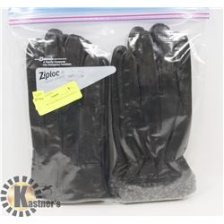 2PK MENS LEATHER GLOVES SMALL.