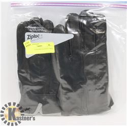 2PK MENS LEATHER GLOVES LARGE.