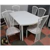 Image 1 : WHITE MELAMINE DINING SET WITH TABLE EXTENSION AND