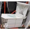 Image 1 : 2 WHITE NIGHT TABLE WITH DRAWERS AND GLASS