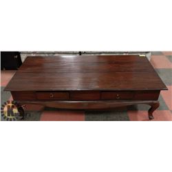 SOLID WOOD OVERSIZED COFFEE TABLE WITH CURVED