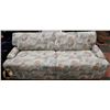 Image 1 : BEIGE WITH GREEN AND RUSTY COLOR FABRIC SOFA.