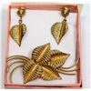 Image 1 : VINTAGE ESTATE MATCHING CLIP-ON EARRINGS & BROOCH
