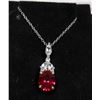 Image 1 : LAB CREATED RUBY AND GENUINE WHITE TOPAZ LADIES