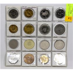 LOT OF 16 SOUVENIR CANADIAN COINS.