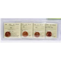 ICCS GRADED PENNIES 1976 1977 1978 1979.