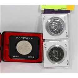 CANADIAN DOLLAR COINS 1970  1975  1976.
