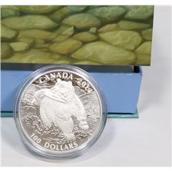 ROYAL CANADIAN MINT 2014 FINE SILVER BEAR $100