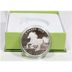ROYAL CANADIAN MINT 2015 FINE SILVER HORSE $100
