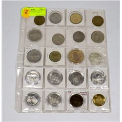 LOT OF 20 SOUVENIR CANADIAN COINS.