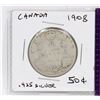 Image 1 : CANADIAN 1908 FIFTY CENT COIN.
