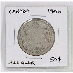 CANADIAN 1906 FIFTY CENT COIN.