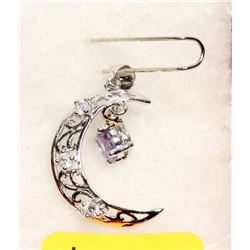 .925 SILVER MOON AMETHYST PENDANT.