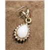 Image 1 : 10KT GOLD OPAL & DIAMOND TEARDROP PENDANT.