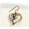 Image 1 : 10KT GOLD SAPPHIRE & DIAMOND HEART PENDANT.