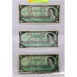 LOT OF THREE 1967 CANADIAN CONFEDERATION BILLS.