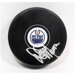DAVE MANSON SIGNED OILERS PUCK