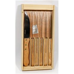 STORAGE BOX W/6-PC SET OF NEW WOOD