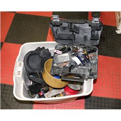 TOTE WITH ASSORTED TOOLS INCL 40 PC TAP & DIE SET.