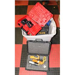 TOTE WITH ASSORTED TOOLS INCL 4 TON JACK.