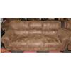 Image 2 : BROWN LEATHER-LOOK NAILHEAD MICROFIBER