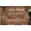 Image 3 : BROWN LEATHER-LOOK NAILHEAD MICROFIBER