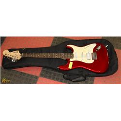 SQUIRE BY FENDER ELECTRIC RED GUITAR WITH SOFT