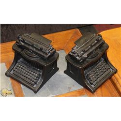 PAIR OF TYPEWRITER BOOKENDS
