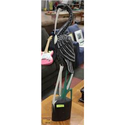 LARGE WOOD HERON STATUE - 39"H X 7"W. HOME,