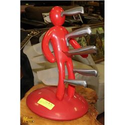 RED KNIFE-MAN KNIFE HOLDER W/5 KNIVES -