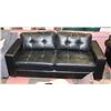 Image 1 : BLK LEATHERETTE 83" SOFA WITH REPAIRED ARM