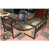 Image 1 : GLASS CORNER OFFICE DESK (62"X84"X37") W/ HIGH