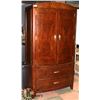 Image 1 : SOLID 2PC MAHOGANY INLAID WOOD ARMOIRE WITH 2