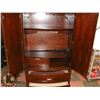 Image 2 : SOLID 2PC MAHOGANY INLAID WOOD ARMOIRE WITH 2