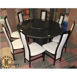 BLACK MARBLE ROUND DINING TABLE (60"X30") WITH