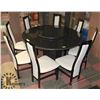 Image 1 : BLACK MARBLE ROUND DINING TABLE (60"X30") WITH