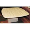 Image 1 : TRAVERTINE STONE BEIGE COFFEE TABLE (35"X16")