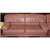 Image 2 : BURGUNDY LEATHER 80" SOFA AND 62" LOVE SEAT.